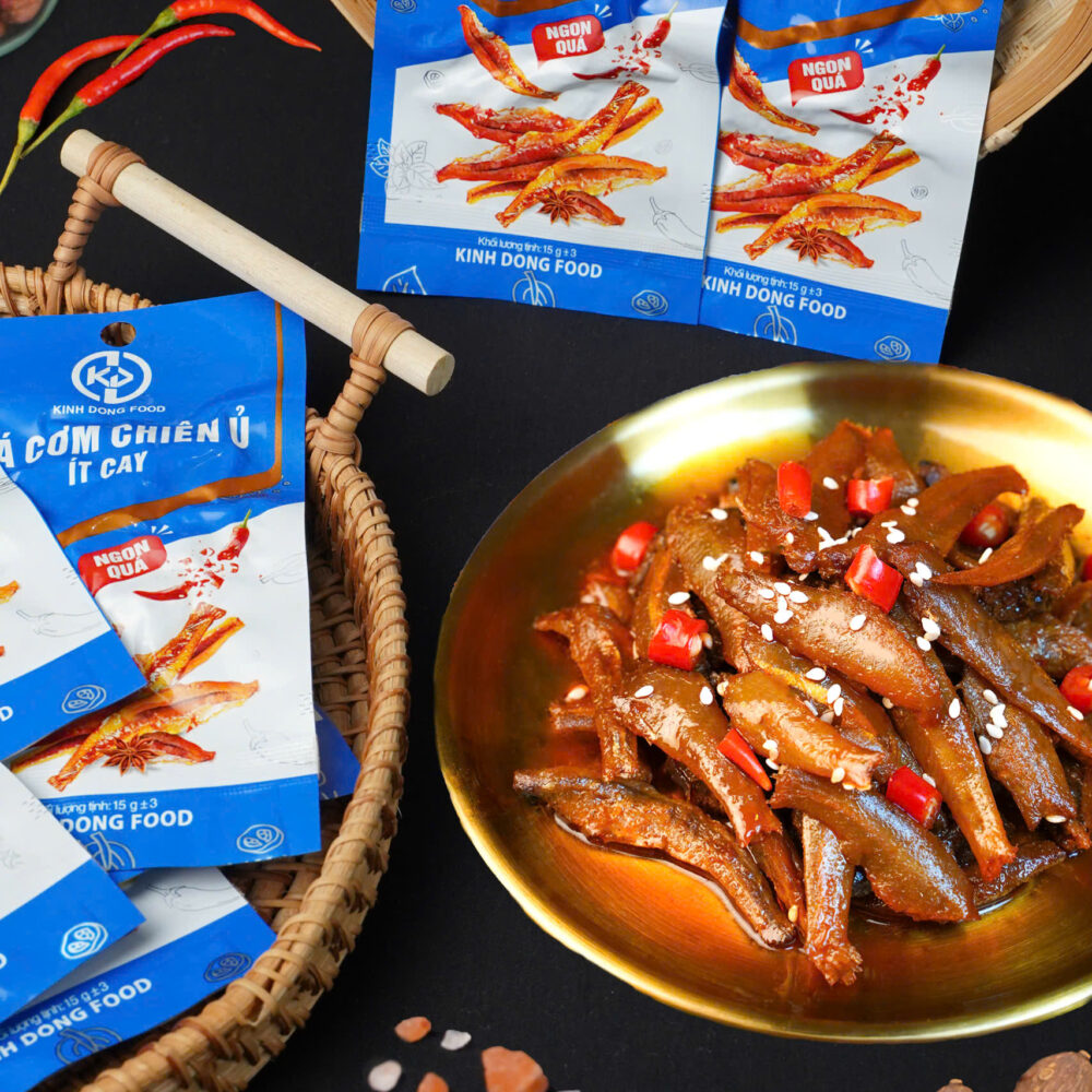 Cá cơm chiên ủ vị vị cay